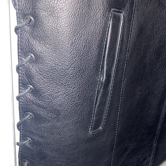 Men’s Leather Biker Vest XXL Black, FMC New, Genuine, Authentic - Picture 14 of 14